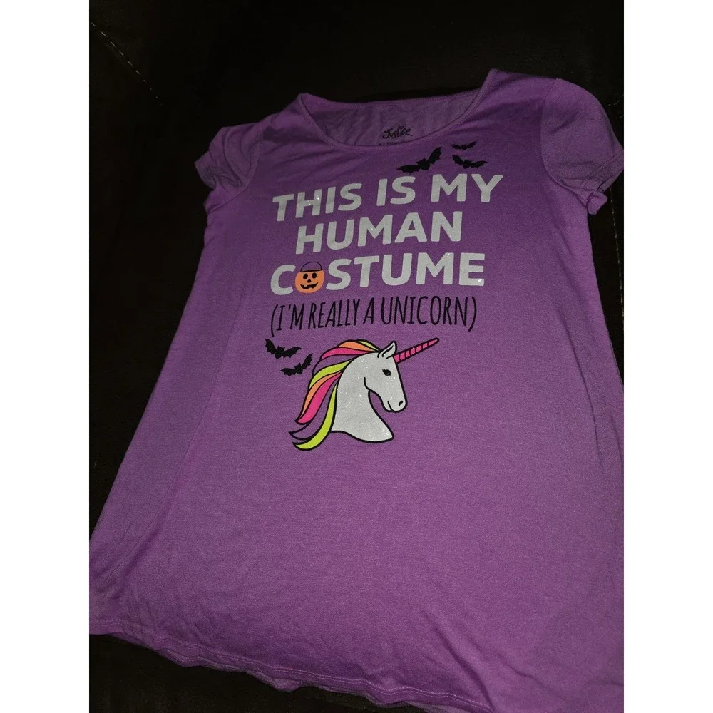 Justice fall autumn Halloween human costume unicorn pumpkin outfit size 8